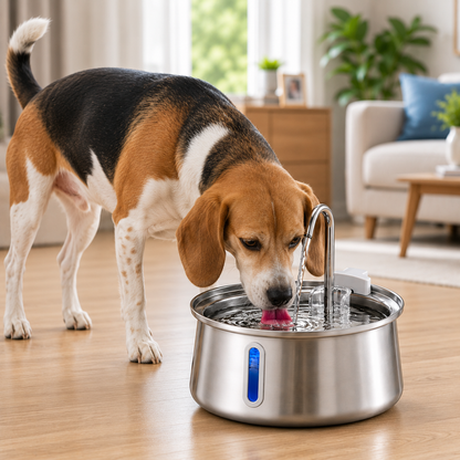 CANOVIFY Flow™ 4L – Premium Edelstahl Trinkbrunnen für Katzen & Hunde